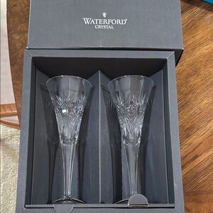 Waterford Crystal Gray Drinkware Set Elegant Dining Flutes